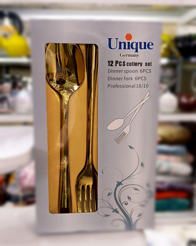 قاشق و چنگال یونیک طلایی